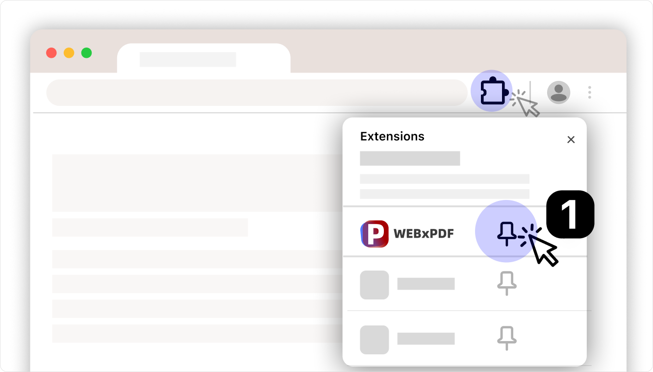 Step 1: Pin WEBxPDF extension